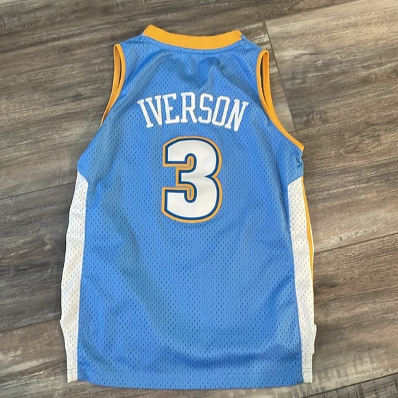 Denver Nuggets NBA 🏀 Basketball Allen Iverson #3 Blue Jersey Medium - Picture 4 of 6
